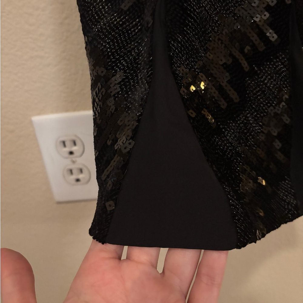 Diane Von Furstenberg Black Sequin Cocktail Dress - Picture 6 of 7